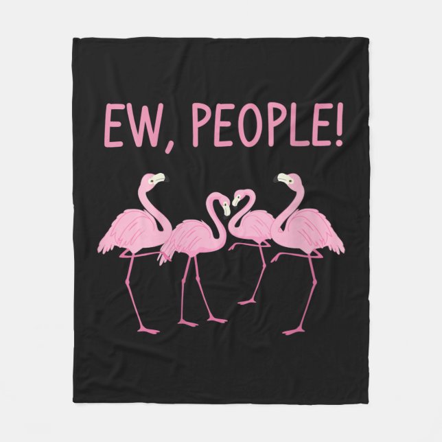 Ew People Flamingo Social Distancing Tropical Fleece Blanket (Front)