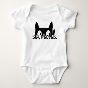 Ew People Funny Black Cat Baby Bodysuit