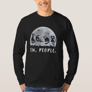 Ew People Funny Black Cat Halloween Costume Cute K T-Shirt