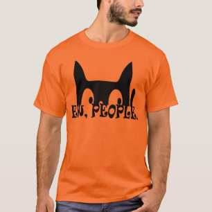 Ew People Funny Black Cat T-Shirt