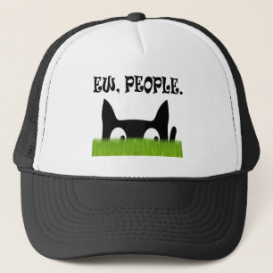 Ew People Funny Cat Green Grass Hat