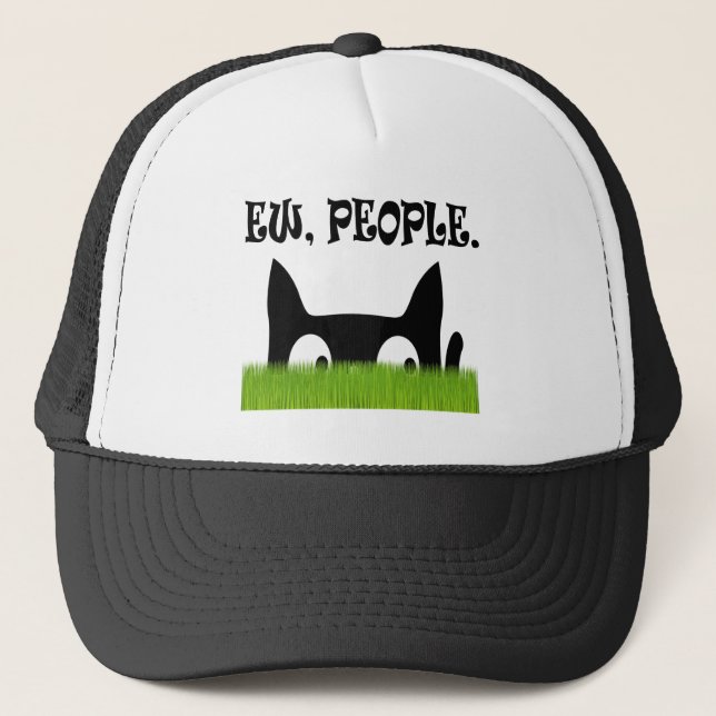 Ew People Funny Cat Green Grass Hat (Front)