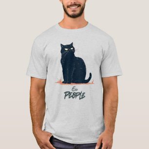 Ew People Funny Introvert Cat Vintage T-Shirt