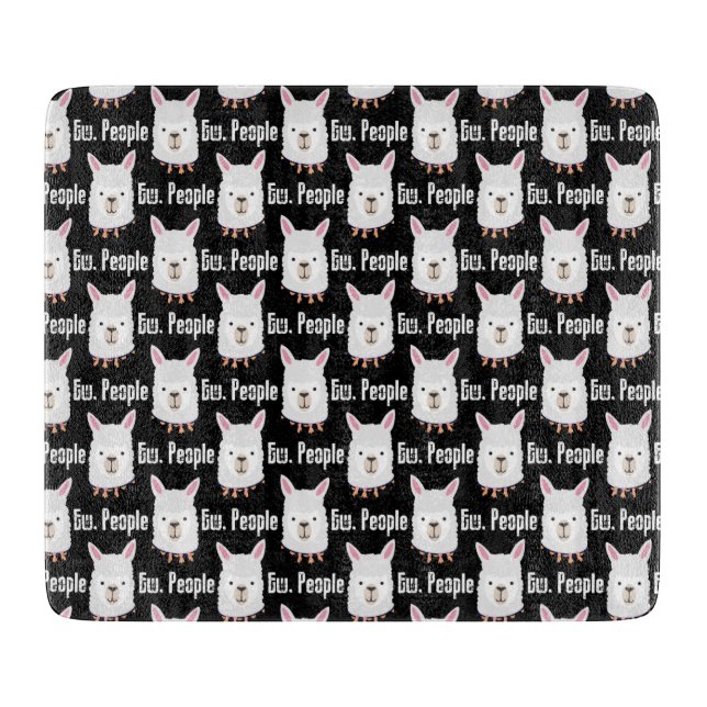 Ew People Funny Llama Alpaca Lover Sarcastic Cutting Board (Front)