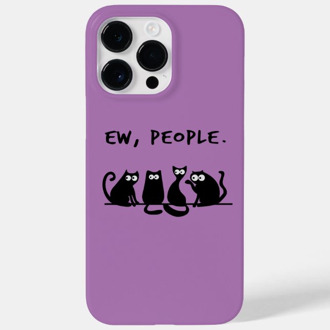 Ew People Funny Meowy Black Cats  Case-Mate iPhone Case (Back)