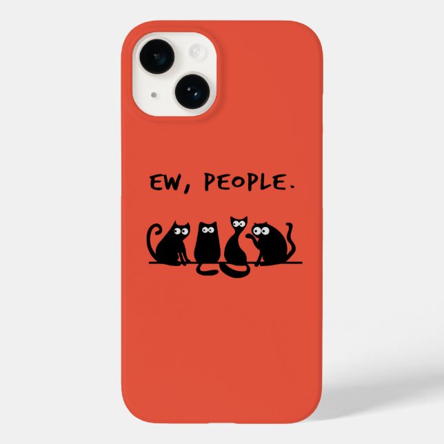 Ew People Funny Meowy Black Cats  Case-Mate iPhone Case (Back)