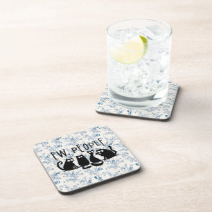 Ew People Funny Meowy Black Cats Coaster