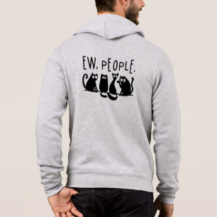 Ew People Funny Meowy Black Cats Hoodie