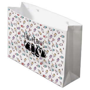 Ew People Funny Meowy Black Cats  Large Gift Bag