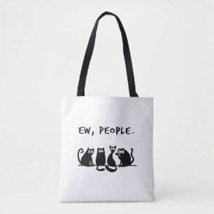 Ew People Funny Meowy Black Cats Tote Bag