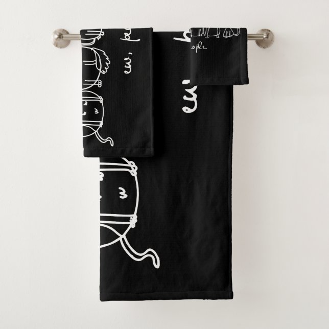 Ew, People Funny Meowy Cat Lovers Bath Towel Set (Insitu)