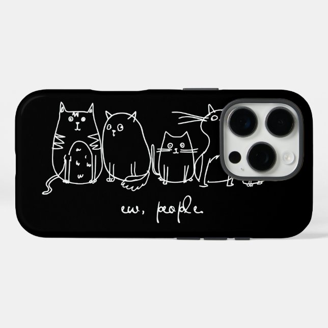 Ew, People Funny Meowy Cat Lovers Case-Mate iPhone Case (Back (Horizontal))