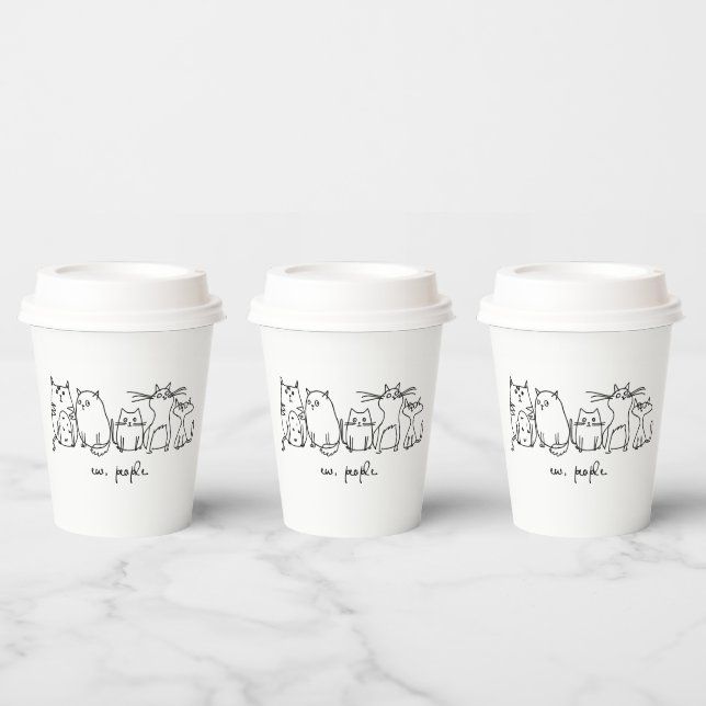 Ew, People Funny Meowy Cat Lovers Paper Cups (Multi)