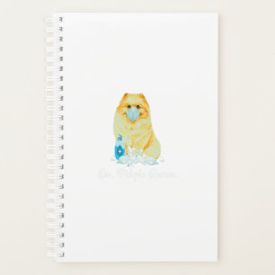 Ew People Germs Pomeranian Dog Wearing A Face Mask Planner