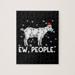 Ew People Goat Gift Santa Funny Goat Xmas Gift Jigsaw Puzzle