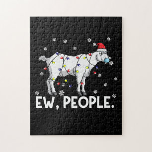 Ew People Goat Gift Santa Funny Goat Xmas Gift Jigsaw Puzzle