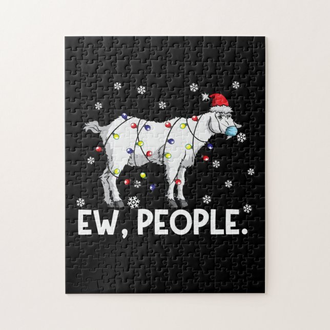 Ew People Goat Gift Santa Funny Goat Xmas Gift Jigsaw Puzzle (Vertical)