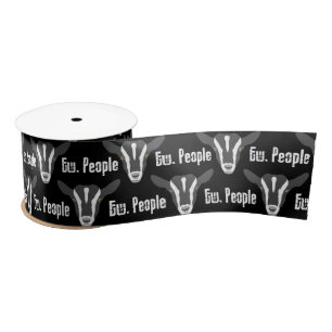 Ew People Goat Lover Funny Introvert Sarcastic Satin Ribbon