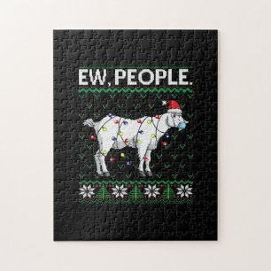 Ew People Goat Santa Ugly Christmas Gift Jigsaw Puzzle