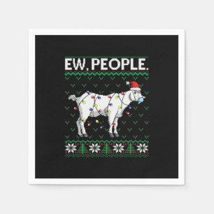 Ew People Goat  Santa Ugly Christmas Gift Napkin