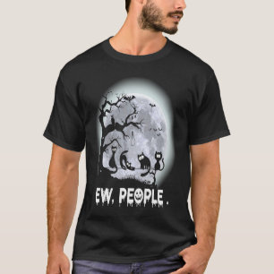 Ew People Halloween Black Cat Witch Meowy Kitten C T-Shirt