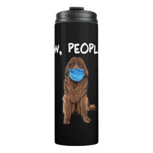 Ew People Newfie Dog Wearing Face Mask Gift Thermal Tumbler