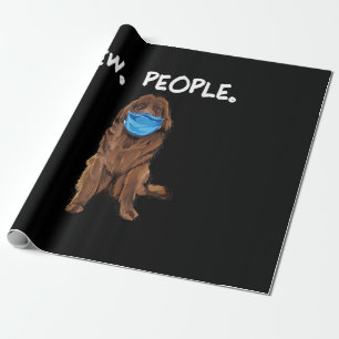 Ew People Newfie Dog Wearing Face Mask Gift Wrapping Paper