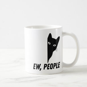 Ew People Retro Cat Funny Introvert Vintage Cat Lo Coffee Mug