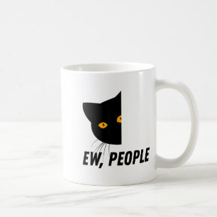 Ew People Retro Cat Funny Introvert Vintage Cat Lo Coffee Mug