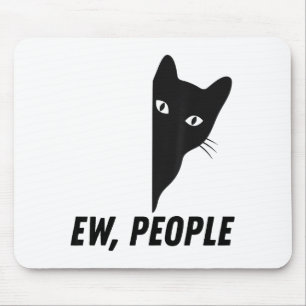 Ew People Retro Cat Funny Introvert Vintage Cat Lo Mouse Pad