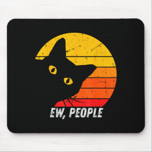 Ew People Retro Cat Funny Introvert Vintage Cat Lo Mouse Pad