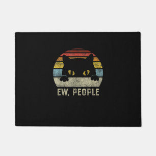 Ew People Retro Cat Funny Vintage Anti Social Intr Doormat