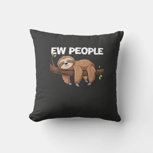 Ew People Sloth T-Shirt Cushion (Front)