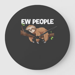 Ew People Sloth T-Shirt Large Clock