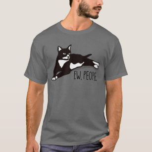 Ew People Tuxedo Cat Introvert Anti-Social T-Shirt