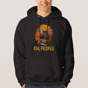 Ew People Vintage Cat Retro Introverts Funny Cat D Hoodie