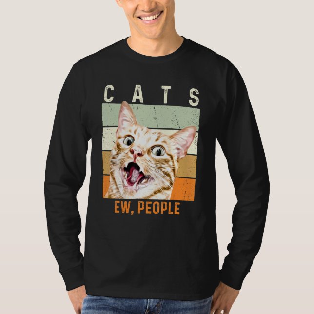 Ew People Vintage Cat T-Shirt (Front)