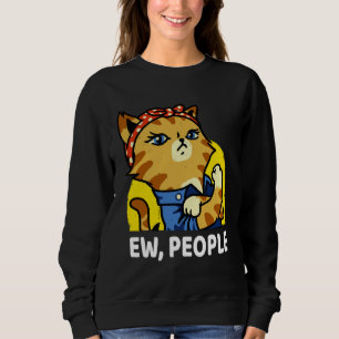ew people  womens meowy cat  Purrrsist Cat Kitty Sweatshirt