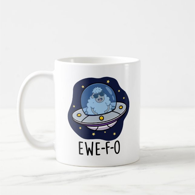 Ewe-F-O Funny UFO Pun  Coffee Mug (Left)