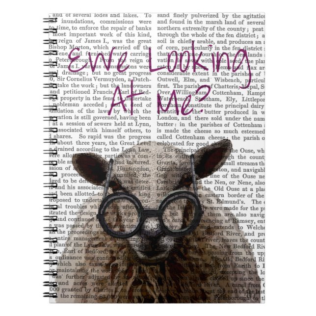Ewe Looking at Me DeNiro Sheep 2 Spiral Notebook (Front)