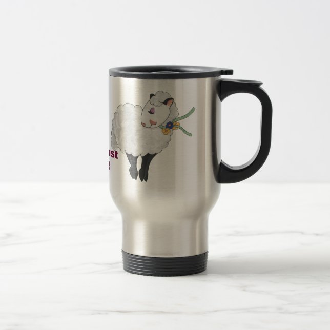 Ewe's not Fat, Ewe's Fluffy! Travel Mug (Right)