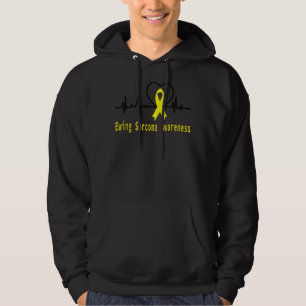 Ewing Sarcoma Awareness Heartbeat Yellow Support Hoodie