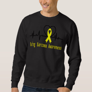 Ewing Sarcoma Awareness Heartbeat Yellow Support Sweatshirt