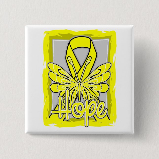 Ewing Sarcoma Hope Butterfly Portrait 15 Cm Square Badge (Front)