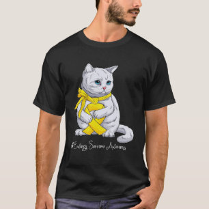 Ewings Sarcoma Awareness Month Yellow Ribbon Cat T-Shirt