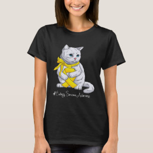 Ewings Sarcoma Awareness Month Yellow Ribbon Cat T-Shirt