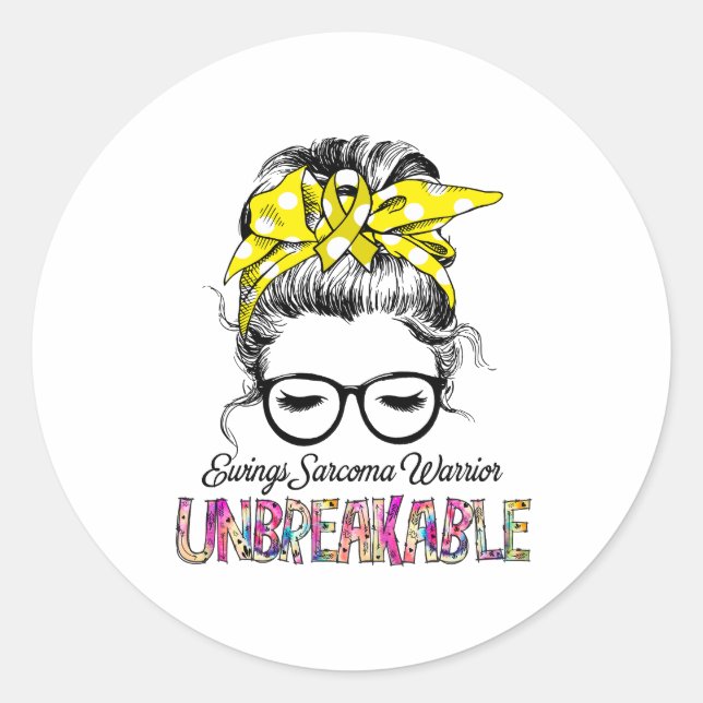Ewings Sarcoma Awareness Ribbon Support Gifts Classic Round Sticker (Front)
