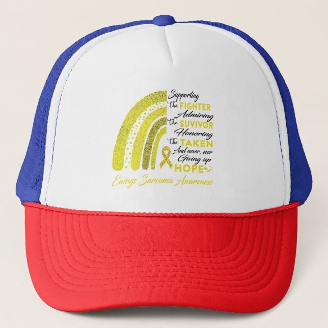 Ewings Sarcoma Warrior Supporting Fighter Trucker Hat (Front)