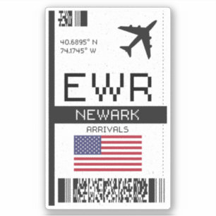 EWR Newark Boarding Pass - New Jersey Travel