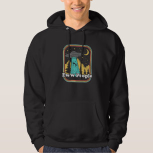 Eww People Ufo Abduction 70s 80s Retro Alien Hoodie